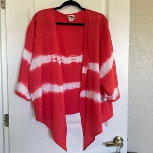 Boutique sheer tie dyed tie shawl